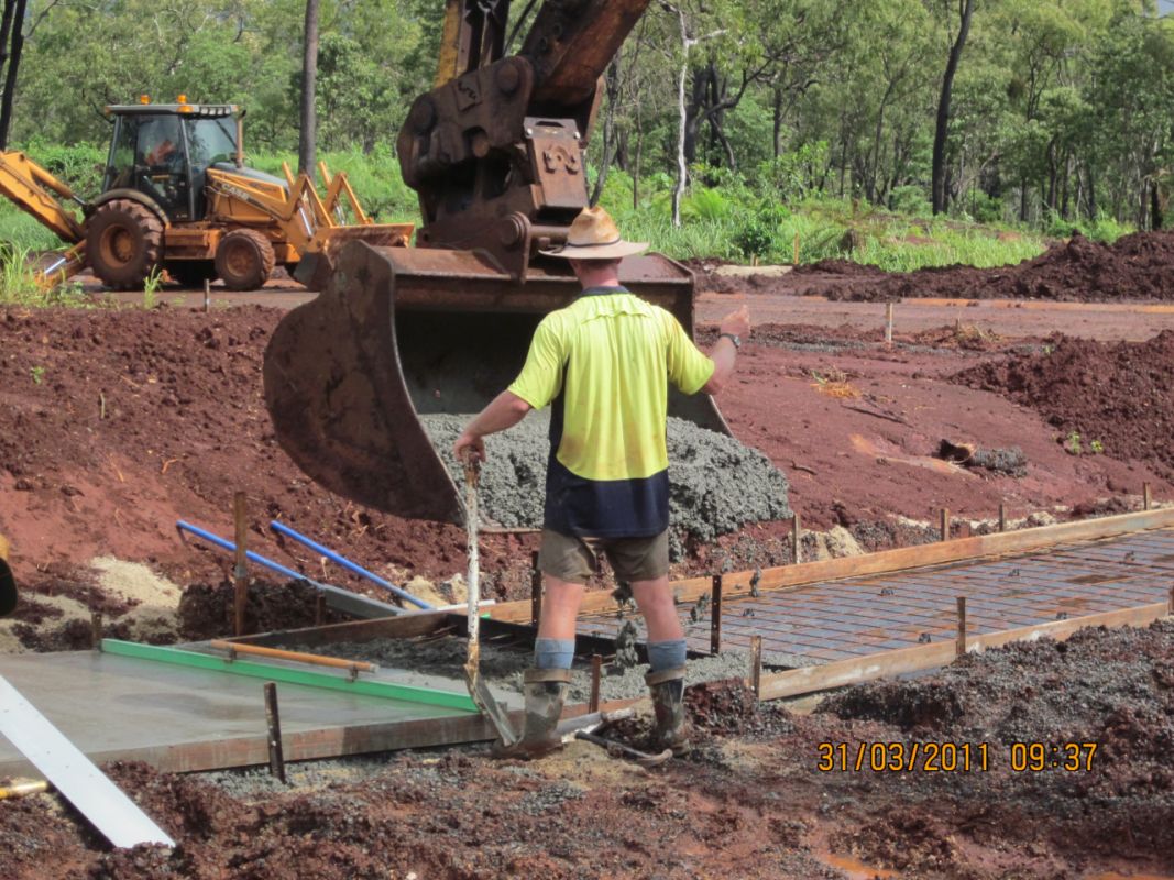 Concreting footpaths