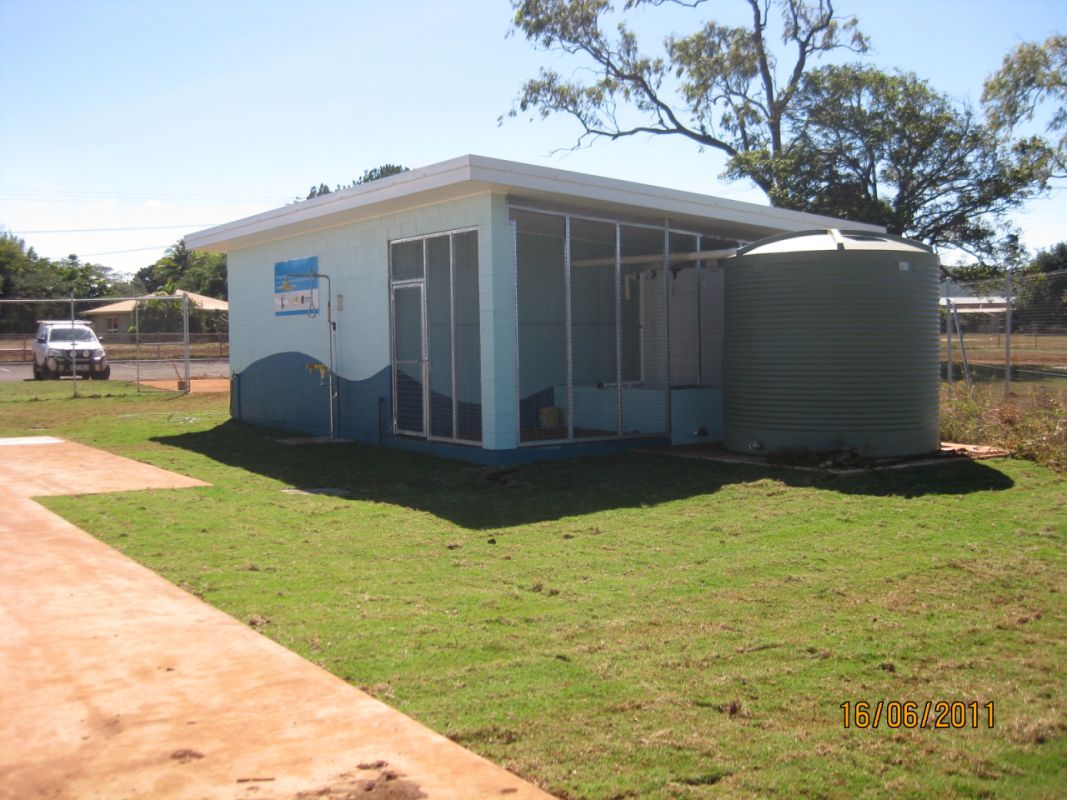 Aquatic centre pump house